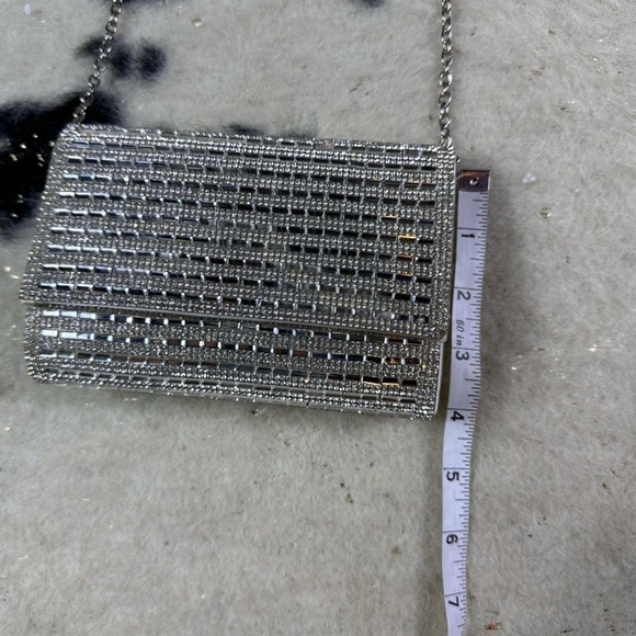 Aldo Women’s Silver Plated Sparkle Mini Chain Shoulder Bag - Picture 4 of 8